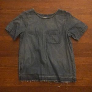 3 for $10 🌺 Madewell Chambray 100% Cotton Short Sleeve Pocket Tee - XXS